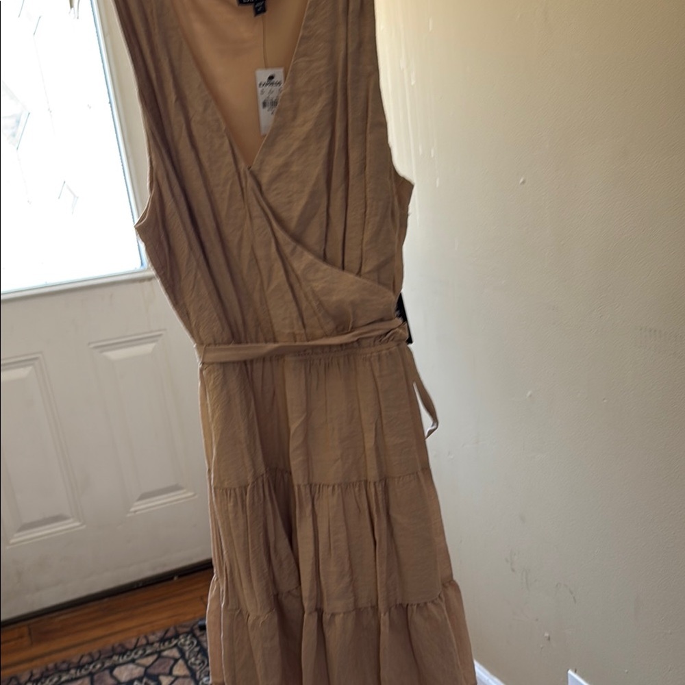 Express Brown Tiered Ruffled Maxi Sundress